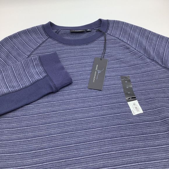 Marc Anthony Mens Long Sleeve Sweater Blue‎ Size Medium NWT - Picture 1 of 9